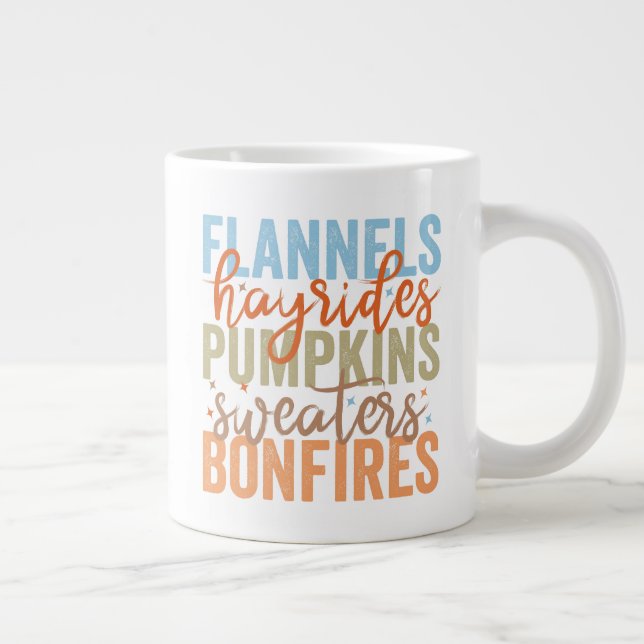 Fun Fall Vibes Large Coffee Mug (Right)