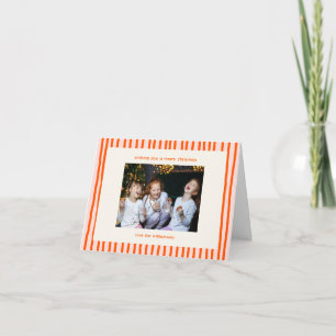 Fun Family Colorful Stripes Photo Christmas Folded Holiday Card