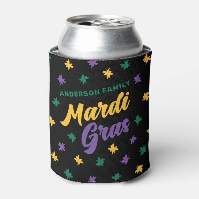 Fun Family Mardi Gras  Can Cooler (Can Front)