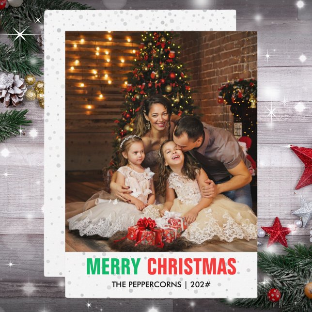 Fun Family Photo Christmas | Modern Elegant Chic Holiday Card (Instant downloads for your convenience. Also available in multiple amounts or sizes. )