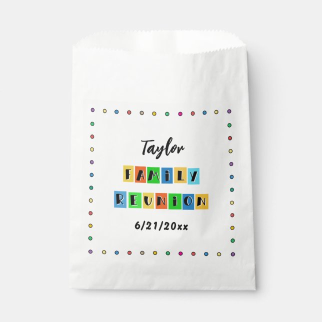 Fun Family Reunion Multi-Colour Souvenir Gift Favour Bag (Front)