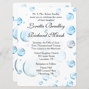 Fun Fantasy Bubbles  Wedding Invitation