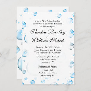 Fun Fantasy Bubbles Wedding Invitation