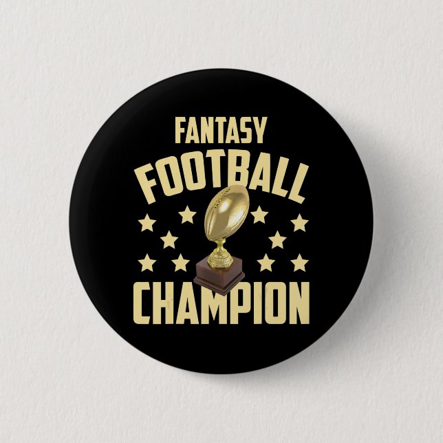 Fun Fantasy Football Champion Draught Party  6 Cm Round Badge (Front)