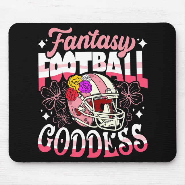 Fun Fantasy Football Goddess Flower Helmet Women  Mouse Pad (Front)