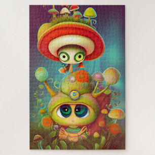 Fun Fantasy Snail and Mush Illustration Jigsaw Puzzle