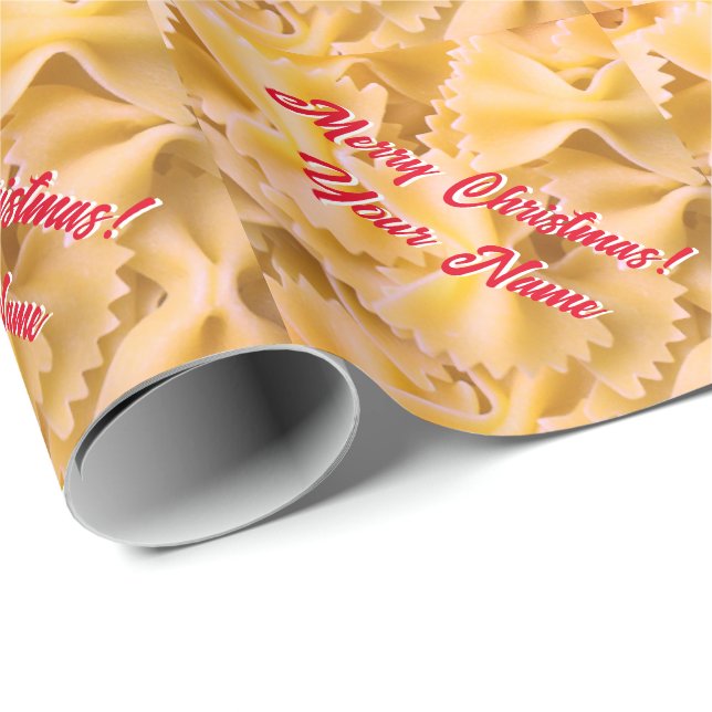 Fun farfalla Italian pasta shapes custom Christmas Wrapping Paper (Roll Corner)
