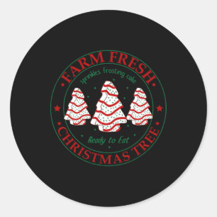 Fun Farm Fresh Christmas Tree Cakes Family Xmas Pa Classic Round Sticker