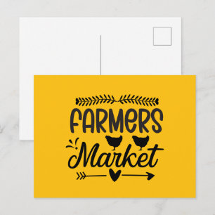 Fun Farmers market word art Postcard