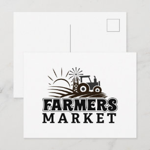 Fun Farmers market word art Postcard