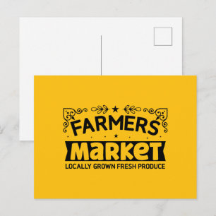 Fun Farmers market word art Postcard