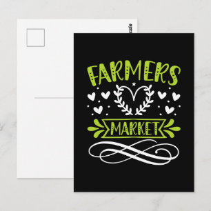 Fun Farmers market word art Postcard