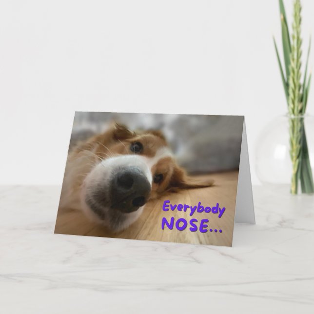 Fun Father's Day dog big nose Card (Front)