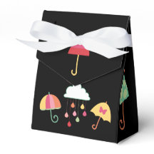 Fun Favour Box W/Umbrellas, Rain & Rainbow