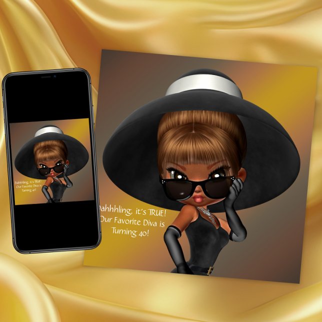 Fun Favourite Diva Birthday Party Invitation (Diva birthday invitation any occasion invitation. Instant download & printed invitation available.)