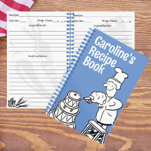 Fun Female Cook Decorating Cake Recipe Notebook