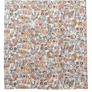 fun feminist design shower curtain
