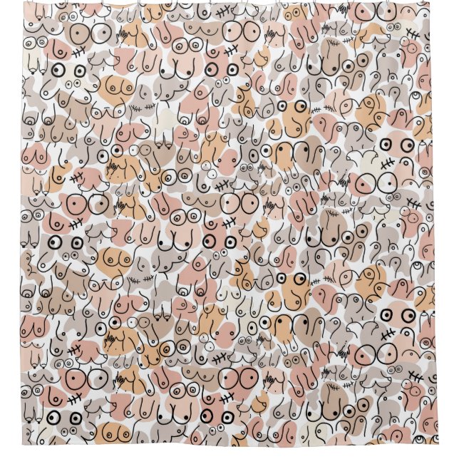 fun feminist design shower curtain (Front)