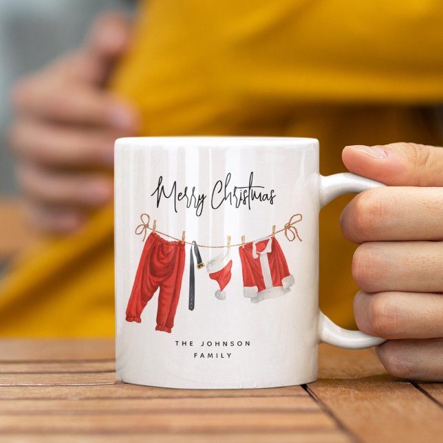 Fun Fesive Santa's Clothesline Coffee Mug (Creator Uploaded)