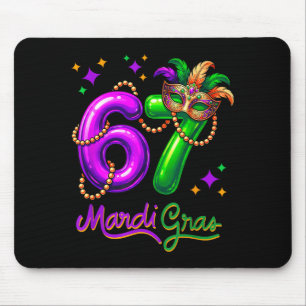 Fun Festive 67 Mardi Gras Party Balloons Beads Mas Mouse Pad