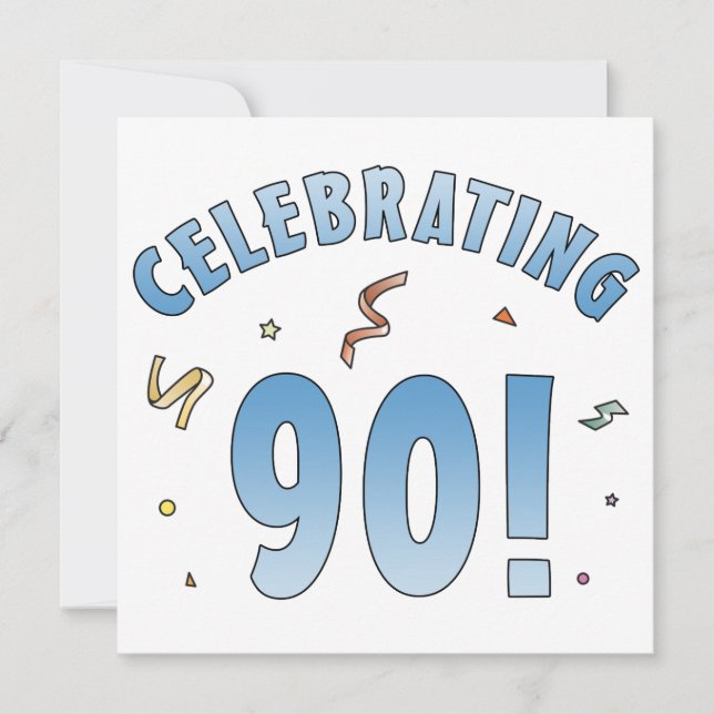 Fun Festive 90th Birthday Gifts Card (Front)
