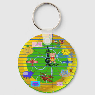 Fun Festive Cartoon Festival Key Ring