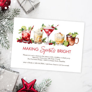 Fun Festive Christmas Holiday Cocktail Party Invitation