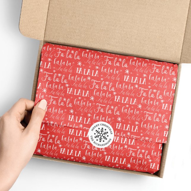 Fun Festive Fa La La Typographic Christmas Holiday Tissue Paper (Creator Uploaded)