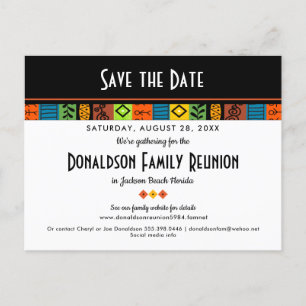 Fun Festive Family Reunion or Party Save the Date Announcement Postcard