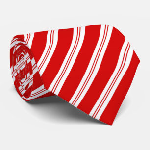 Fun festive red white candy cane stripes tie