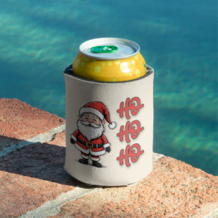 Fun Festive Santa Claus Ho Ho Ho Christmas Can Cooler