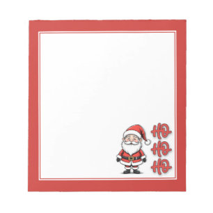 Fun Festive Santa Claus Ho Ho Ho Christmas Notepad