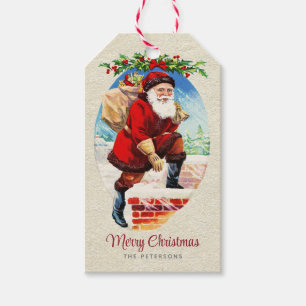 Fun Festive Vintage Victorian Santa Gifts Gift Tags