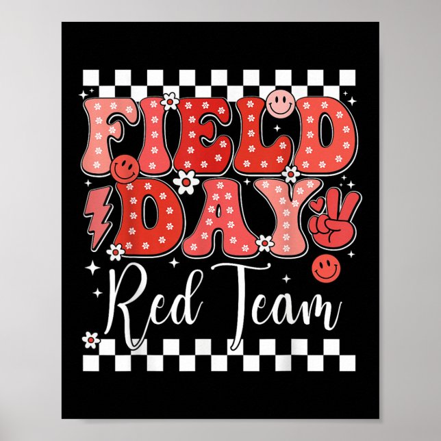 Fun Field Day Red Team Colour Field Trip Game Comp Poster (Front)