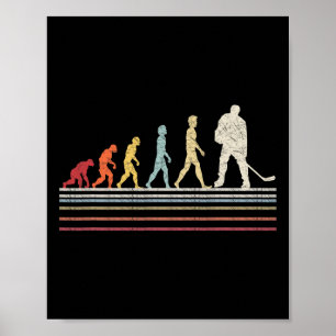 Fun Field Hockey Evolution Of Man Sport Retro Vint Poster