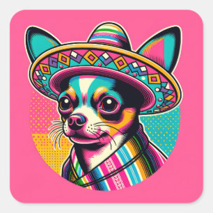 Fun Fiesta Festive Chihuahua Stickers
