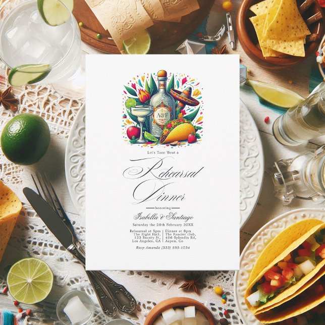 Fun Fiesta "Let's Taco 'Bout a Rehearsal Dinner" Invitation (Fun Fiesta "Let's Taco 'Bout a Rehearsal Dinner" Invitation)
