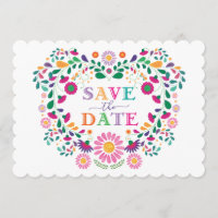 Fun Fiesta Mexican Flower Wreath Save the Date