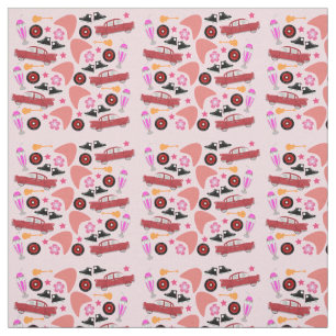 Fun Fifties Pink Pattern Fabric