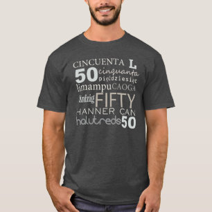 Fun FIFTY 50 around the world BIRTHDAY Tee