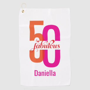 Fun Fifty & Fabulous 50th Birthday Golf Towel
