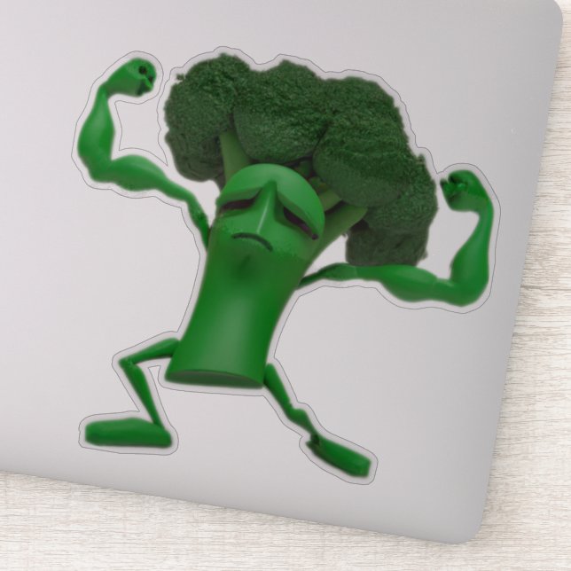 Fun Fighting Broccoli Sticker - Customisable Quirk (Detail)