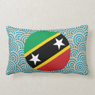 Fun Filled, Round flag of Saint Kitts and Nevis Lumbar Cushion