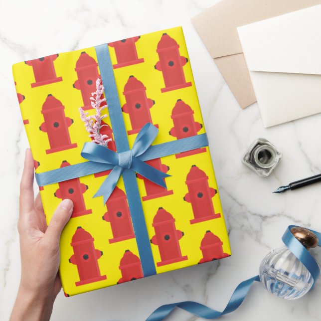 Fun Fire hydrant pattern wrapping paper (Gifting)