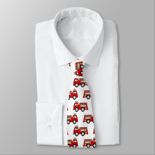 Fun fire truck pattern work tie