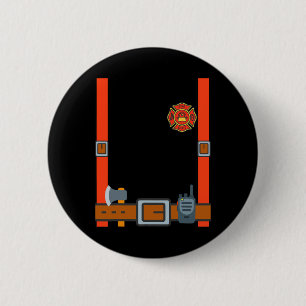 Fun Fireman Halloween - Firefighter Cosplay Costum 6 Cm Round Badge
