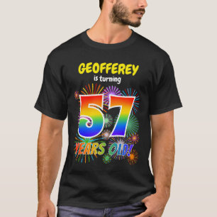 Fun Fireworks, Rainbow Look "57", 57th Birthday T-Shirt