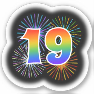 Fun Fireworks + Rainbow Pattern "19" Event #