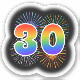 Fun Fireworks + Rainbow Pattern "30" Event #