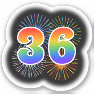 Fun Fireworks + Rainbow Pattern "36" Event #